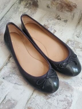 Banana Republic Womens Leather Slide On Ballet Flats Black Size 6 Medium